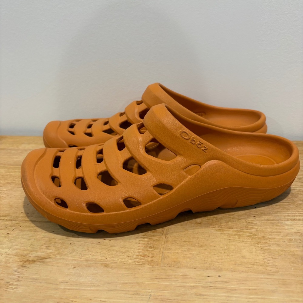 Oboz Whakatapu Recovery Clog Slides Mens Orange Size 12 Comfort Slip On Shoes